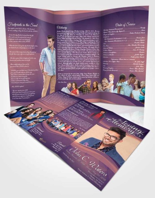 Obituary Template Trifold Brochure Smooth Fortitude
