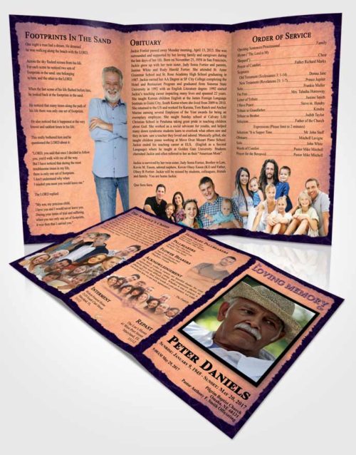 Obituary Template Trifold Brochure Smooth Outback