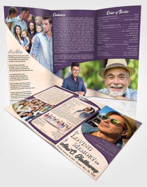Obituary Template Trifold Brochure Smooth Peace of Mind