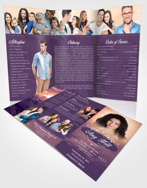 Obituary Template Trifold Brochure Smooth Sympathy