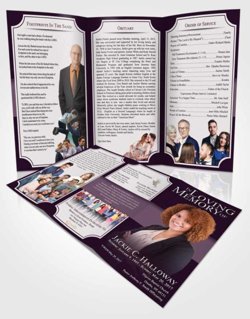 Obituary Template Trifold Brochure Soft Nobility