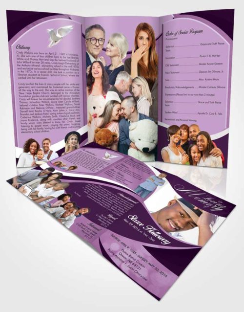 Obituary Template Trifold Brochure Soothing Diligence