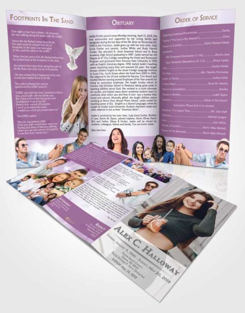 Obituary Template Trifold Brochure Soothing Endurance