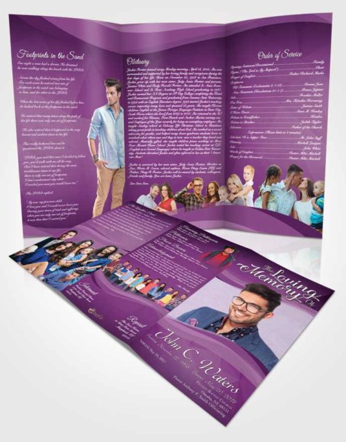 Obituary Template Trifold Brochure Soothing Fortitude