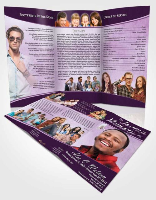 Obituary Template Trifold Brochure Soothing Vitality