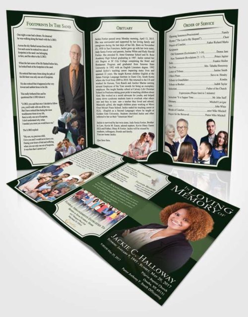 Obituary Template Trifold Brochure Spring Nobility