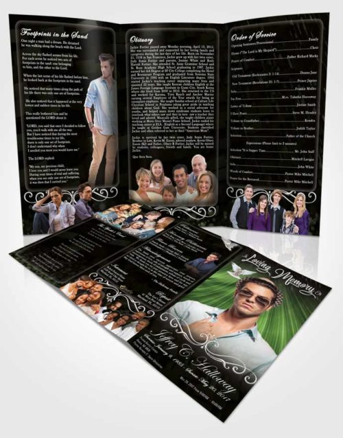 Obituary Template Trifold Brochure Spring Strength