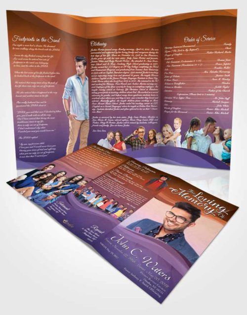 Obituary Template Trifold Brochure Steady Fortitude