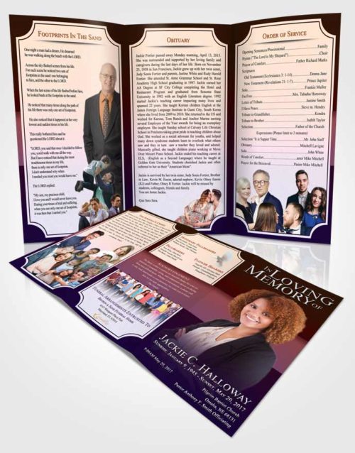 Obituary Template Trifold Brochure Steady Nobility