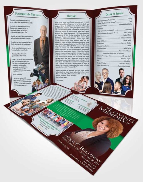 Obituary Template Trifold Brochure Summer Nobility
