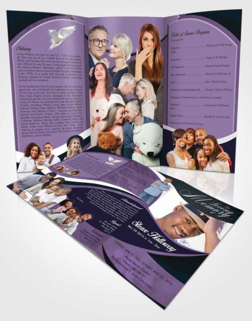 Obituary Template Trifold Brochure Tranquil Diligence
