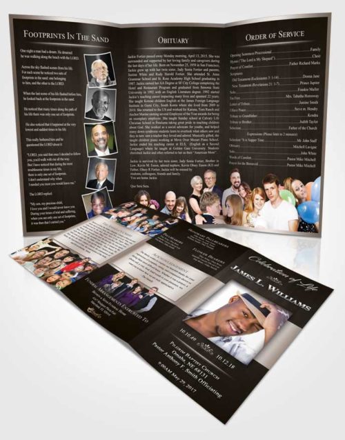 Obituary Template Trifold Brochure Tranquil Force
