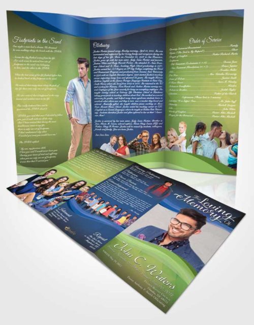 Obituary Template Trifold Brochure Tranquil Fortitude