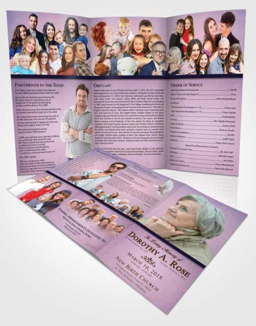 Obituary Template Trifold Brochure Tranquil Tolerance