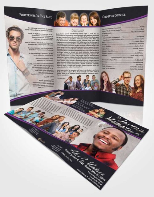 Obituary Template Trifold Brochure Tranquil Vitality