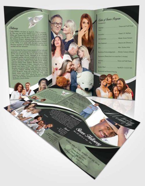 Obituary Template Trifold Brochure Welcoming Diligence
