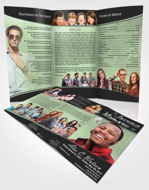 Obituary Template Trifold Brochure Welcoming Vitality