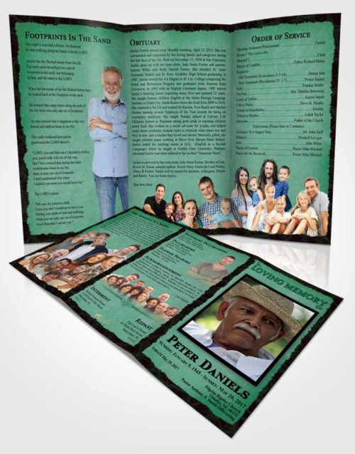 Obituary Template Trifold Brochure Wholesome Outback