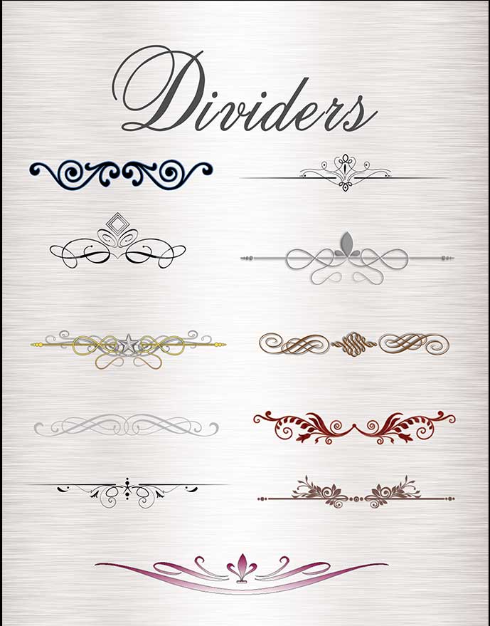 Dividers Curly Graphic Images Business Kit