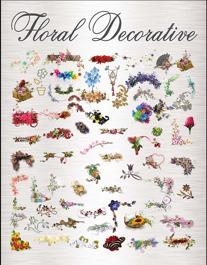Floral Decorative Graphic Images Business Kit