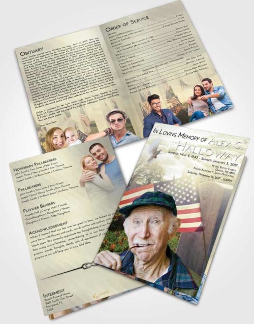 Bifold Order Of Service Obituary Template Brochure At Dusk American Smile