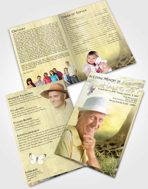Bifold Order Of Service Obituary Template Brochure At Dusk Deep Roots