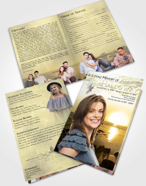 Bifold Order Of Service Obituary Template Brochure At Dusk Early Rise