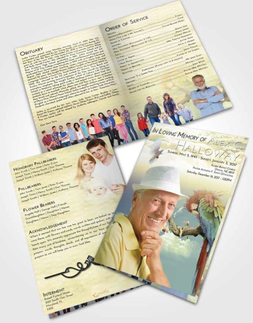 Bifold Order Of Service Obituary Template Brochure At Dusk Magical Parrot