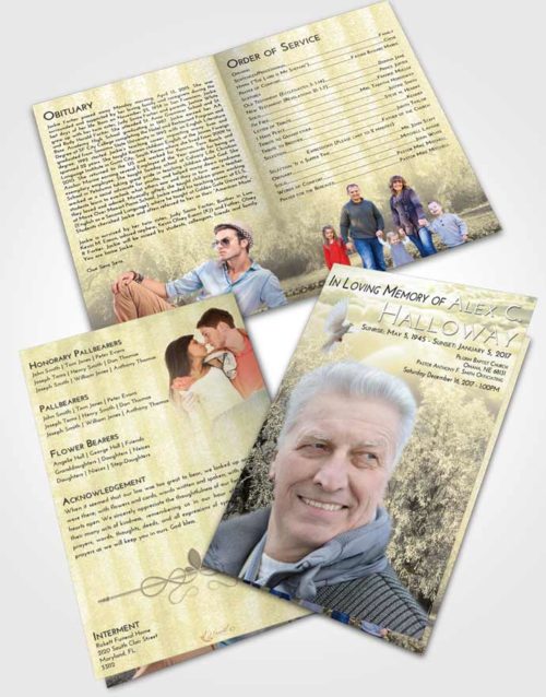 Bifold Order Of Service Obituary Template Brochure At Dusk Snowy Love