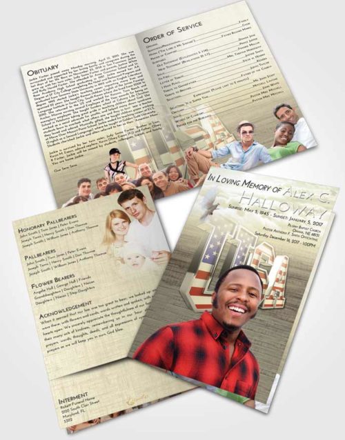 Bifold Order Of Service Obituary Template Brochure At Dusk USA