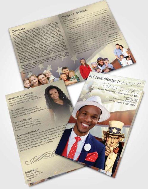 Bifold Order Of Service Obituary Template Brochure At Dusk Uncle Sam