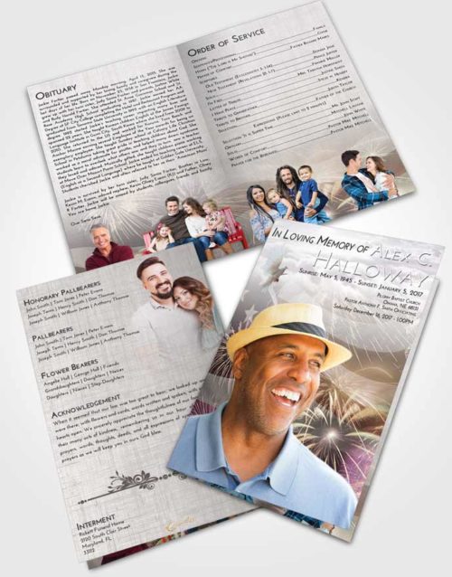 Bifold Order Of Service Obituary Template Brochure Evening American Patriot