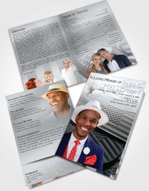 Bifold Order Of Service Obituary Template Brochure Freedom American Memory