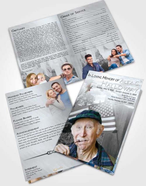 Bifold Order Of Service Obituary Template Brochure Freedom American Smile