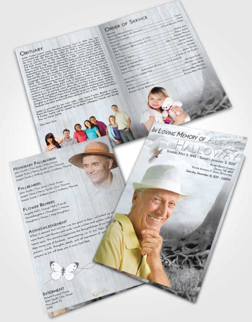 Bifold Order Of Service Obituary Template Brochure Freedom Deep Roots