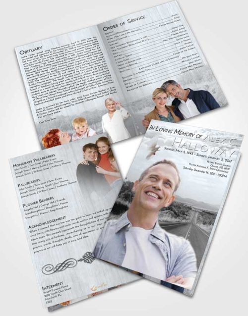 Bifold Order Of Service Obituary Template Brochure Freedom Highway Cruise