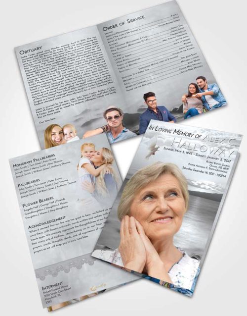 Bifold Order Of Service Obituary Template Brochure Freedom Lake Front