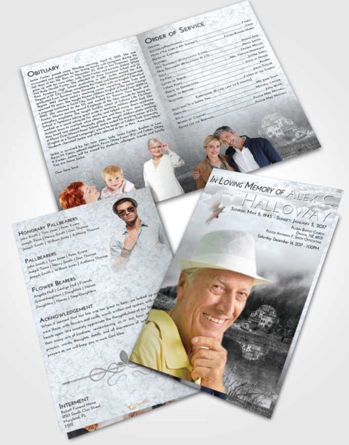 Bifold Order Of Service Obituary Template Brochure Freedom Lake House