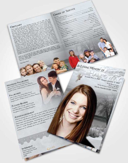 Bifold Order Of Service Obituary Template Brochure Freedom Lovely Lake