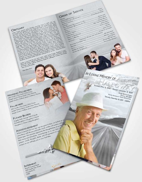 Bifold Order Of Service Obituary Template Brochure Freedom Morning Highway