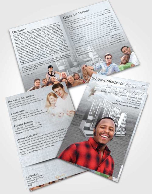 Bifold Order Of Service Obituary Template Brochure Freedom USA