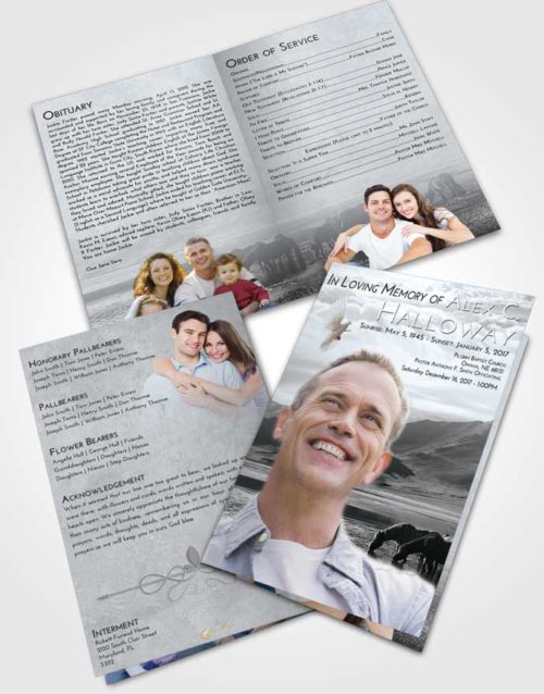 Bifold Order Of Service Obituary Template Brochure Freedom Watering Hole