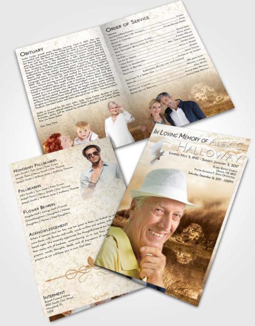 Bifold Order Of Service Obituary Template Brochure Golden Lake House
