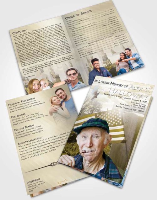 Bifold Order Of Service Obituary Template Brochure Harmony American Smile