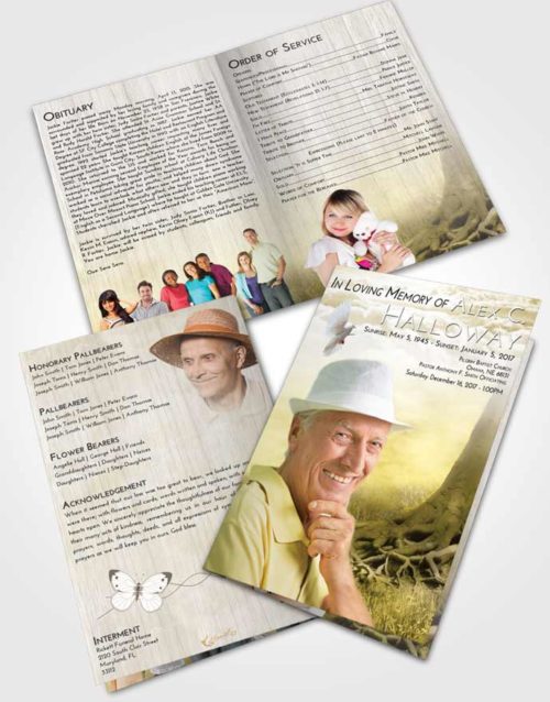 Bifold Order Of Service Obituary Template Brochure Harmony Deep Roots