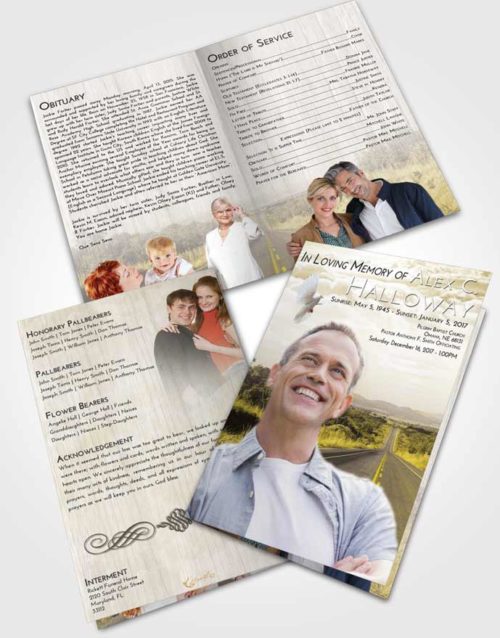 Bifold Order Of Service Obituary Template Brochure Harmony Highway Cruise