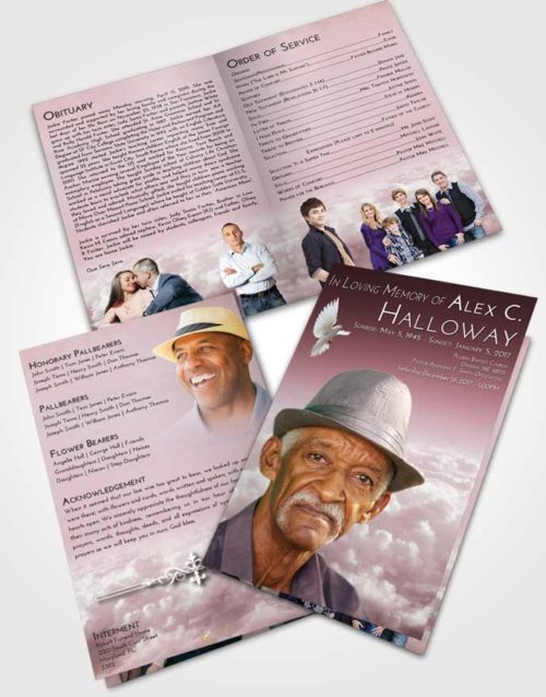 Bifold Order Of Service Obituary Template Brochure Morning Return to the Clouds