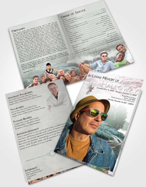 Bifold Order Of Service Obituary Template Brochure Morning Summer Drive