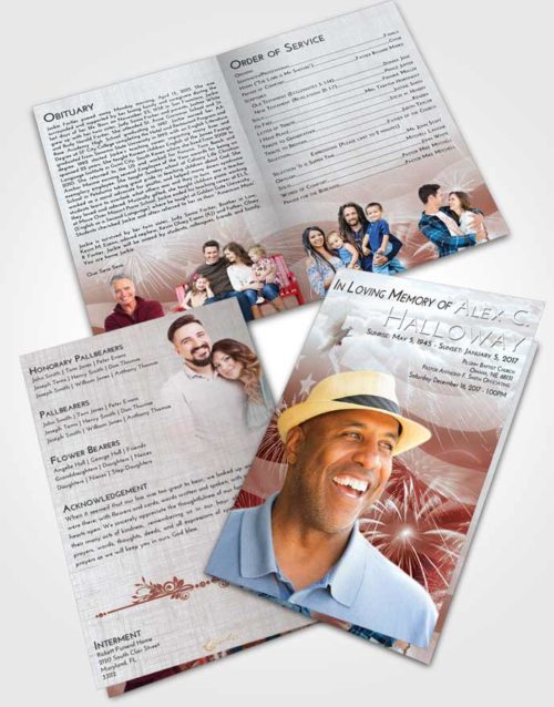 Bifold Order Of Service Obituary Template Brochure Ruby Love American Patriot