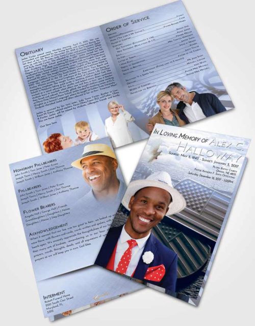 Bifold Order Of Service Obituary Template Brochure Splendid American Memory